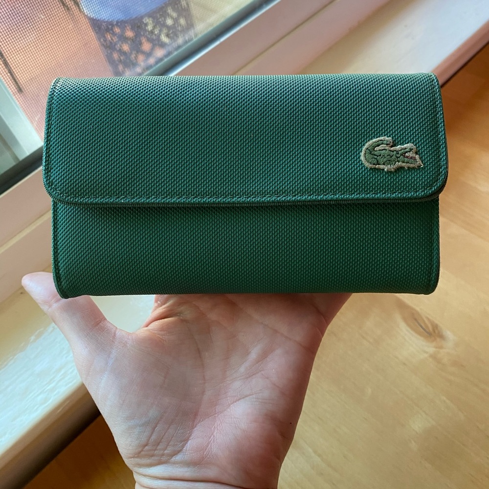 Green Lacoste wallet